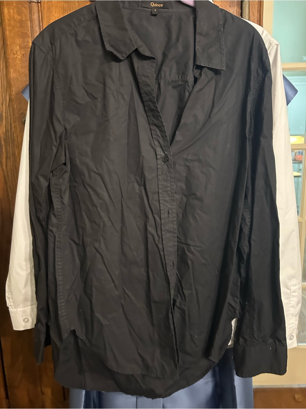 Quince Men’s Black Lightweight Button-Front Shirt Jacket